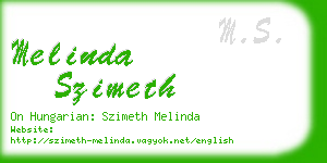 melinda szimeth business card